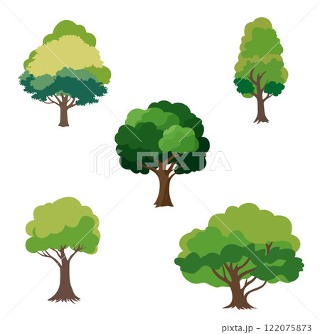 set of vector colored trees set of vector colored trees 122075873