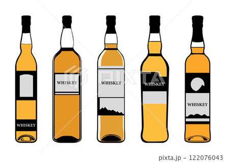 Premium quality alcohol drink bottles of whiskey 122076043