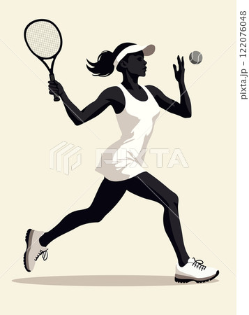 A Dynamic Tennis Player Engaged in Action A Perfect Illustration of Sports Excellence 122076048
