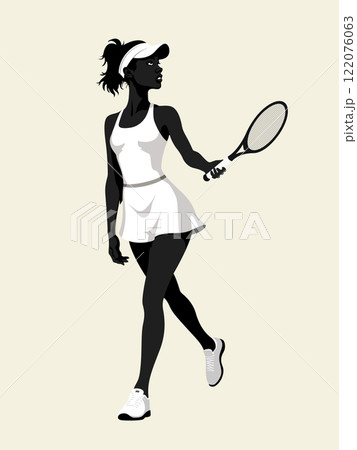 A Stylish Tennis Player Engaged in Action with Their Racket and Displaying Skillful Techniques A Stylish Tennis Player Engaged in Action with Their Racket and Displaying Skillful Techniques 122076063