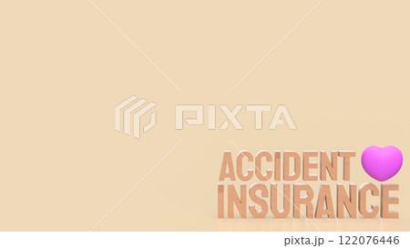 The Accident insurance wood and pink heart 3d rendering image. The Accident insurance wood and pink heart 3d rendering image. 122076446