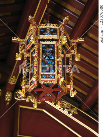Ornate lantern in Imperial Palace in Hue, Vietnam 122076680