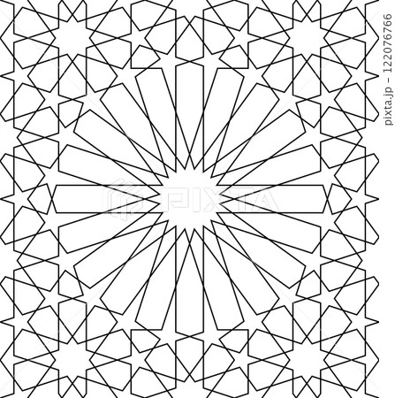 Seamless arabic geometric ornament in brown color. Seamless arabic geometric ornament in brown color. 122076766