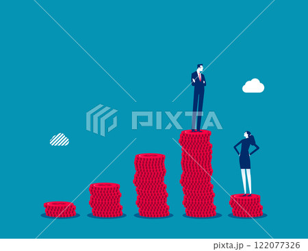 Business comparison and imbalance. Business contrasts vector flat style Business comparison and imbalance. Business contrasts vector flat style 122077326