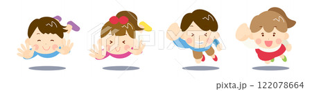 飛び上がる子供たちのセット 飛び上がる子供たちのセット 122078664