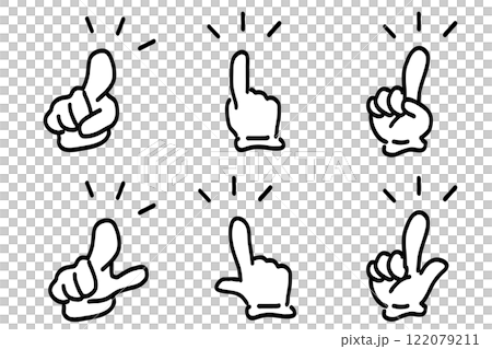 Handwritten pointing hand sign icon 122079211