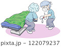 観血的動脈圧測定をとろうとしている認定看護師と介助をしているオペ看 122079237