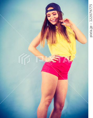 Young trendy smiling female dancer. 122079775