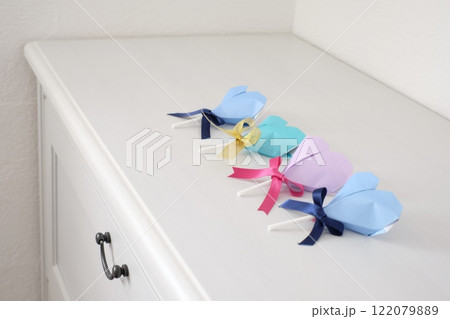 折り紙で作ったハート　 122079889