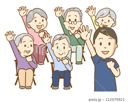 集団でリハビリをする。理学療法士のリハビリ教室 122079921