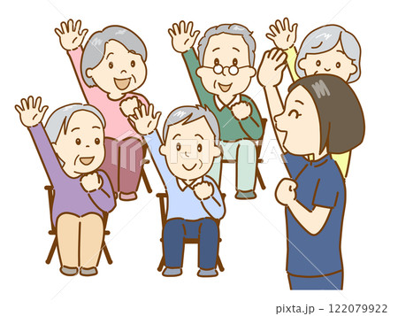 集団でリハビリをする。理学療法士のリハビリ教室 122079922