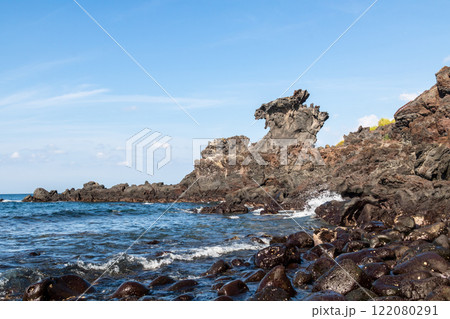 Korean Jeju Island Landmarks, Dragon Rocks 122080291