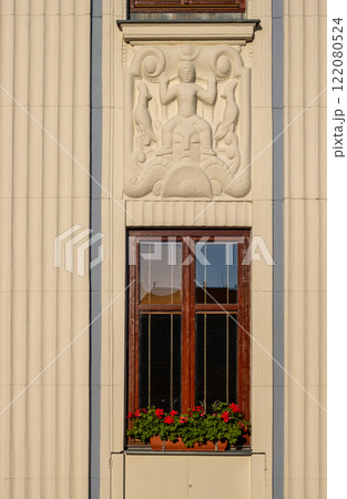 Historic building with a window, Mohelnice, Czech republic Historic building with a window, Mohelnice, Czech republic 122080524