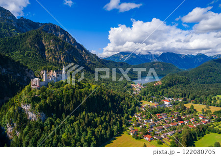 Beautiful natural landscape of the Alps. Forggensee and Schwangau, Germany, Bavaria Beautiful natural landscape of the Alps. Forggensee and Schwangau, Germany, Bavaria 122080705