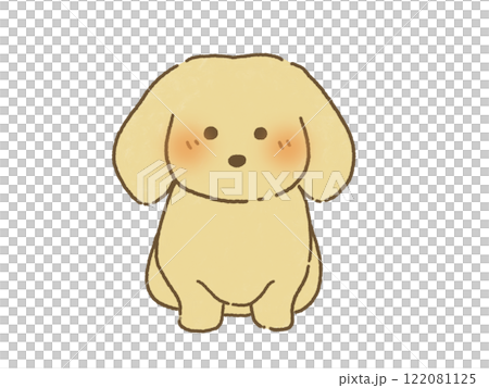 お座りするダックスフンドのイラスト 122081125