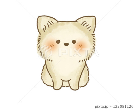 お座りするチワワのイラスト お座りするチワワのイラスト 122081126