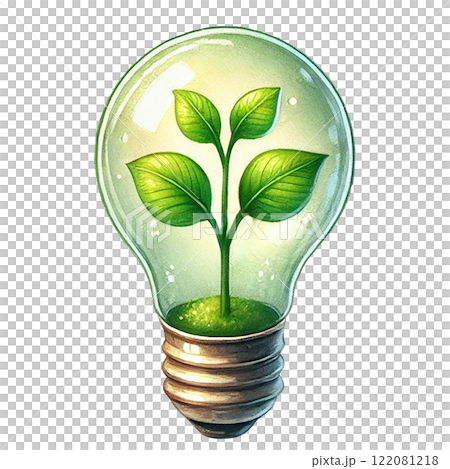 A light bulb symbolizes eco-friendly energy and growth. Eco-Friendly concept 122081218