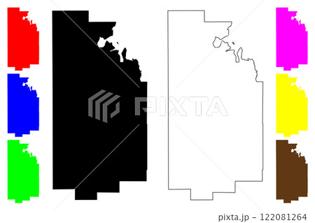Teton County, State of Wyoming (U.S. county, United States of America, US) map vector illustration, scribble sketch map 122081264