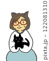 猫です　メッセージ　ふせん　メモ　カード　めがね　プロフィール　黒猫 122081310