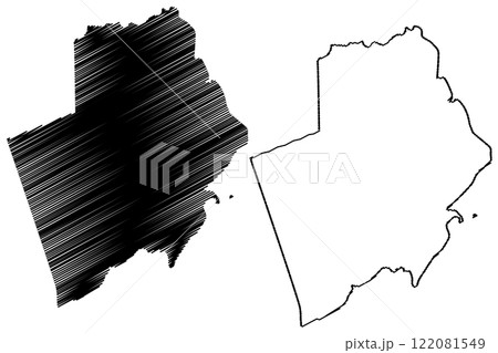Albert County (Canada, New Brunswick Province, North America) map vector illustration, scribble sketch Albert map 122081549