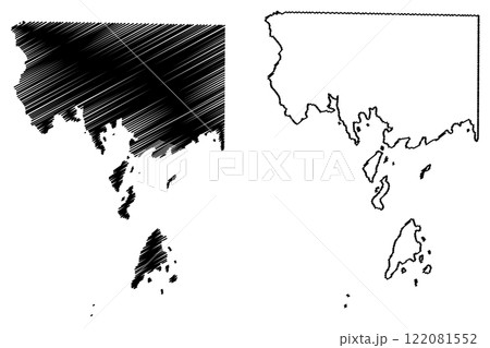 Charlotte County (Canada, New Brunswick Province, North America) map vector illustration, scribble sketch Comte de Charlotte map 122081552
