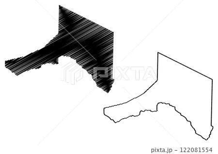 Madawaska County (Canada, New Brunswick Province, North America) map vector illustration, scribble sketch Madawaska map 122081554
