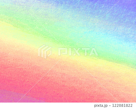 虹模様 レインボー カラフル 色鉛筆柄 グラデーション 4:3 ／背景素材 122081822