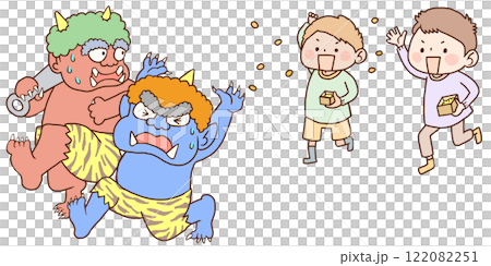 孩子和惡魔丟豆子的插圖 孩子和惡魔丟豆子的插圖 122082251