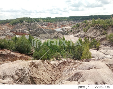 Quarry for the extraction of multi-colored clay in the Ural Mountains 122082530