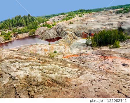 Quarry for the extraction of multi-colored clay in the Ural Mountains Quarry for the extraction of multi-colored clay in the Ural Mountains 122082543