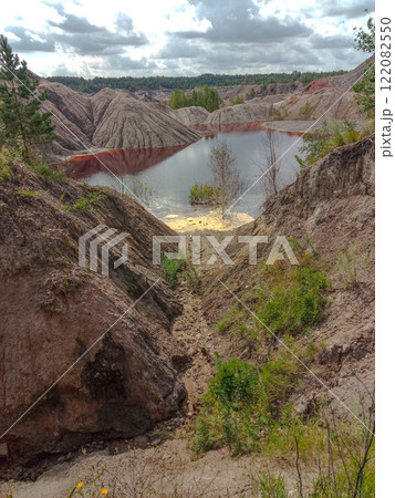 Quarry for the extraction of multi-colored clay in the Ural Mountains 122082550