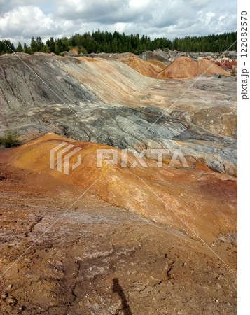 Quarry for the extraction of multi-colored clay in the Ural Mountains Quarry for the extraction of multi-colored clay in the Ural Mountains 122082570
