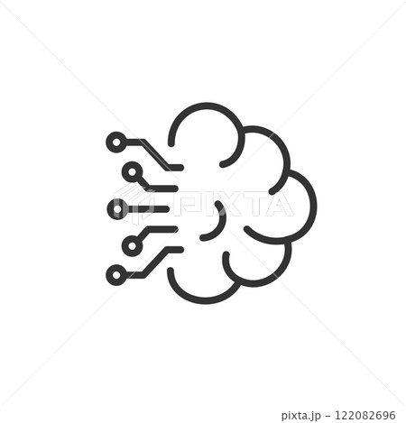 生成AIのイメージアイコン(線画) 122082696