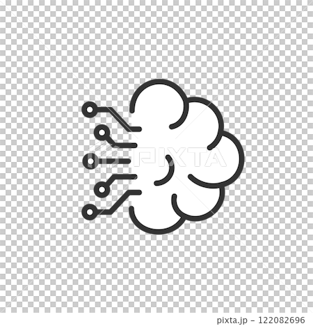 生成AIのイメージアイコン(線画) 122082696