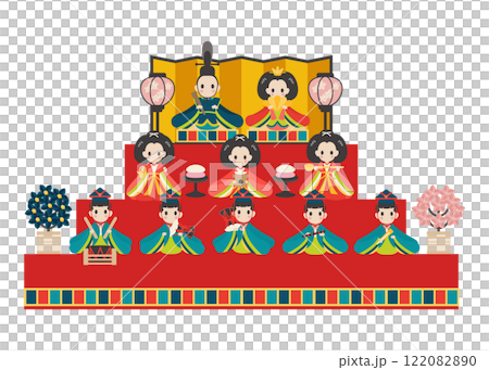 ひな人形3段　ベクターイラスト 122082890