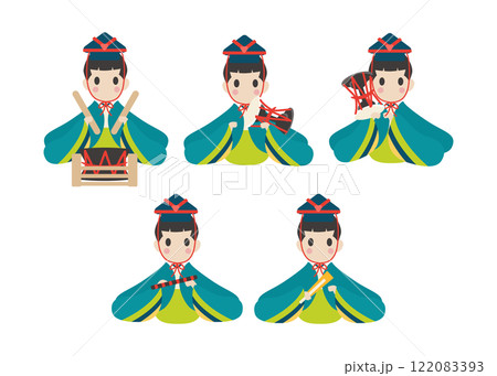 ひなまつり五人囃子　ベクターイラスト 122083393