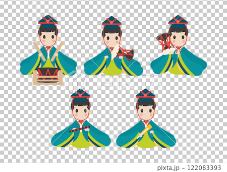 ひなまつり五人囃子　ベクターイラスト 122083393