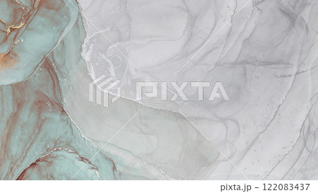 Vibrant alcohol ink abstract artwork showcasing fluid movement and color blending Vibrant alcohol ink abstract artwork showcasing fluid movement and color blending 122083437