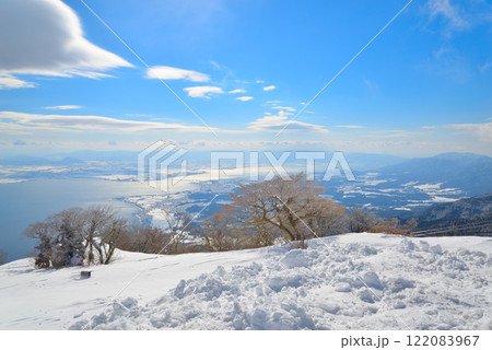 琵琶湖バレーから見た真冬の滋賀県 琵琶湖バレーから見た真冬の滋賀県 122083967
