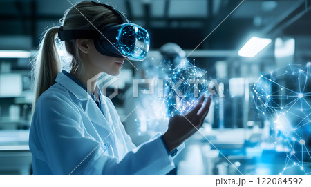 Biotech researchers using virtual reality to manipulate 122084592