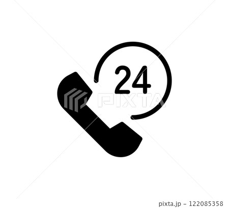 シンプルな電話と24のアイコンイラスト ベクター シンプルな電話と24のアイコンイラスト ベクター 122085358