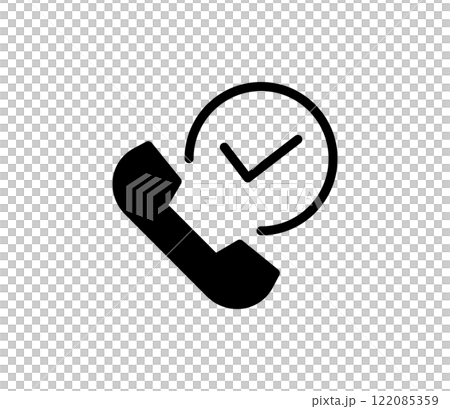 Simple phone and check mark icon illustration vector 122085359