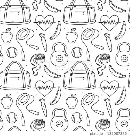 pattern with workout accessories 122087226