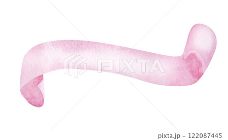 Delicate pink watercolor ribbon, text tape for girly baby decor, Valentine's Day, wedding. Concept soft love. Hand drawn illustration on white background. For cover, booklet, covers, postcards. Delicate pink watercolor ribbon, text tape for girly baby decor, Valentine's Day, wedding. Concept soft love. Hand drawn illustration on white background. For cover, booklet, covers, postcards. 122087445