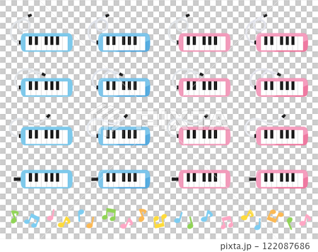 可愛鍵盤口琴插畫素材集 可愛鍵盤口琴插畫素材集 122087686