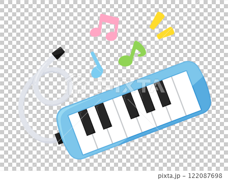 かわいい鍵盤ハーモニカを演奏するイラスト 122087698