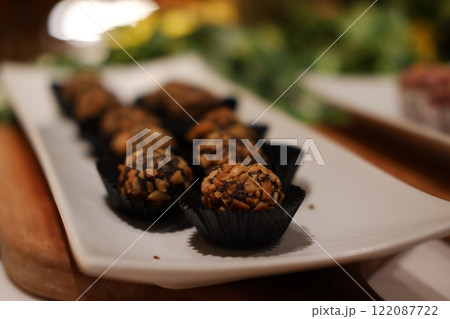 Catering buffet for events in a restaurant or hotel. Food styling and restaurant meal serving. 122087722