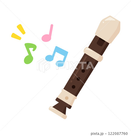 かわいいリコーダーを演奏するイラスト 122087760