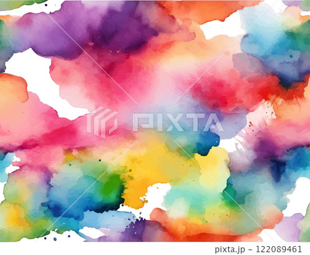 Vector rainbow watercolor background, hand painted on paper, banner, postcard, invitation. 122089461