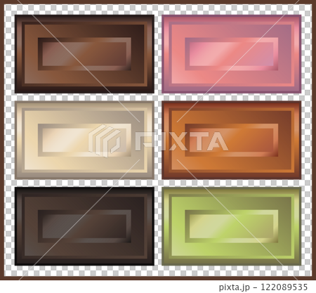 Set of 6 shiny and glossy chocolate illustrations for Valentine's Day, no text 122089535